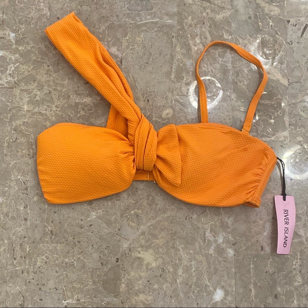River Island Orange Bikini Top Size 6